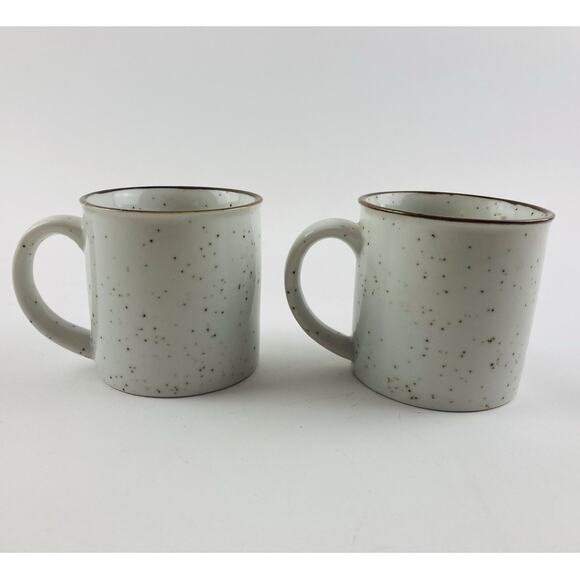 Set 2- Vintage Speckled Stoneware Red Cardinal Bird Ceramic Coffee Mugs Cups Tea - Picture 12 of 12